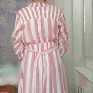Pink &amp; White Striped Dress
