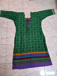 XL Pure Cotton 3pcs Kurti Set