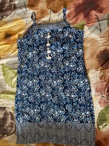 Blue & White Printed Sundress