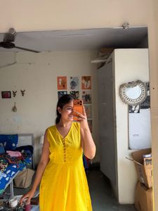 Vibrant Yellow &amp; Blue Ombre Gown