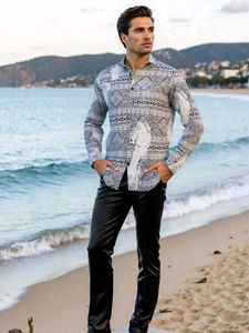 Patterned Button-Down Shirt