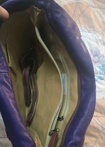 Purple Leather Hobo Bag