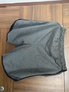 Gray Athletic Shorts with Black Trim