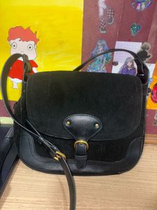 Black Suede Crossbody Bag