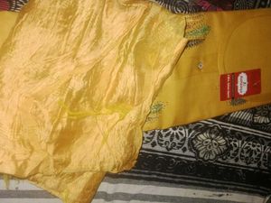 Elegant Kurta Set - Yellow &amp; Grey✨❤️