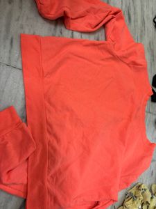 Vibrant Orange Cropped Sweatshirt