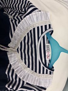 Cute Striped &amp; Navy Dress