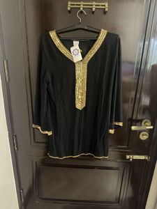 Elegant Black Embellished Kurta Set
