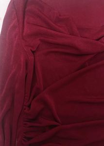 Burgundy Asymmetric Long Sleeve Top