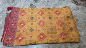Vibrant Yellow Saree with Pink Blouse