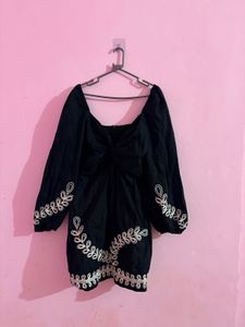 Chic Black Embroidered dress