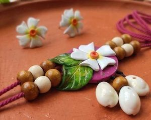 Handmade Floral Choker &amp; Earrings Set
