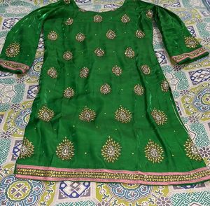 Green Embellished Kurti