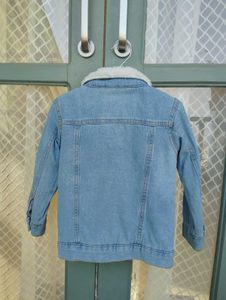 Girls' Embroidered Fur lined Denim Jacket