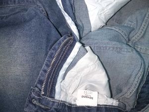 Blue Dark Wash Wide Leg Jeans