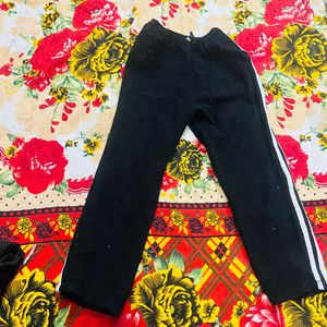 Black Striped Track Pants for winter season
