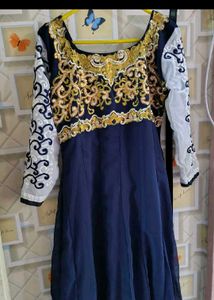 Blue Golden and Silver Gown