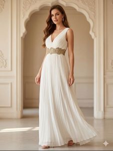 Elegant White Maxi Dress /Gown