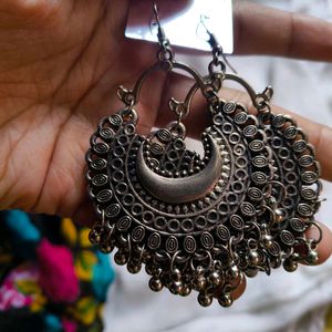 Silver Crescent Earrings