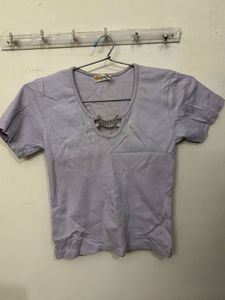 Light Purple Chain Detail Top