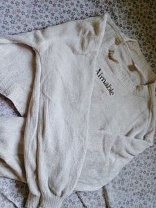 Cute Beige Cropped Sweater