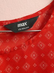 Red Printed Top