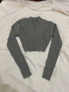 Grey Turtleneck sport Top