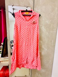 Cute Pink Polka Dot Sleeveless Top