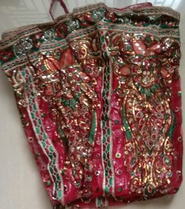 Meroon Colour Net Heavy Davani Best Fit For Marria