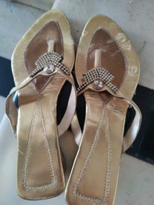 Golden Embellished Flats
