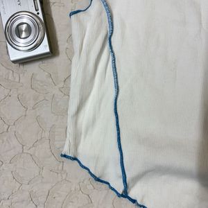 Westside White Ribbed Tank Top