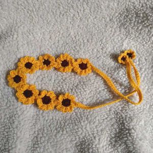 Handmade Crochet Sunflower Hairband