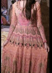 Paisley Print Heavy orange Gown
