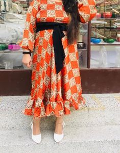 Boho Chic Red &amp; White Checkered Midi Dress