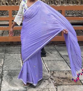 LAVENDER SAREE WITH TWO BLOUSES