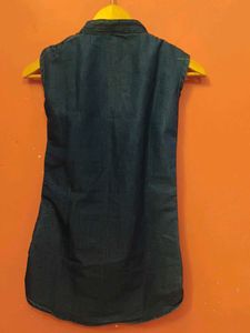 Sleeveless Denim Tunic Top