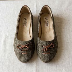 Tweed Lace-Up Flats