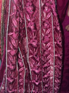 Elegant Pink Embellished Saree