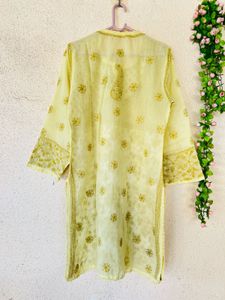 Elegant Yellow Chikankari Kurta