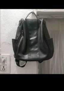 Black Leather Backpack