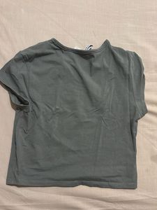 Basic Greenish Crop T-Shirt