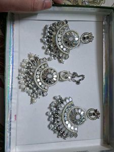 Elegant Mirror Work Earrings