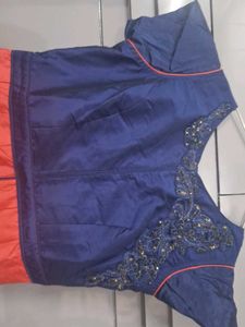 Elegant Blue &amp; Orange Gown