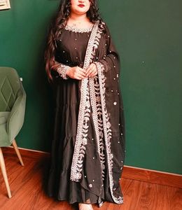 Black Gown With Dupatta And Pant