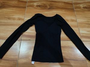 Long Sleeve Black Camisole Top