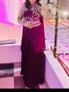 Designer Embroidered Crop Top & Palazzo Set