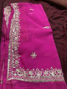 Beautiful Pink Embroidered Saree