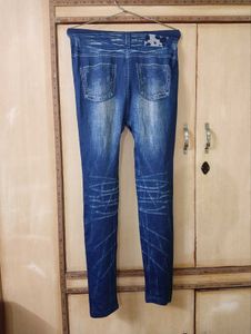 Girls' Denim Look Stretch Leggings | Strechible