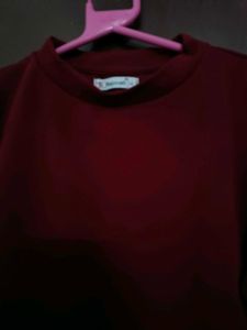 Burgundy Puff Sleeve Top