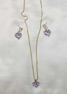 Heart Pendant Necklace &amp; Earrings Set